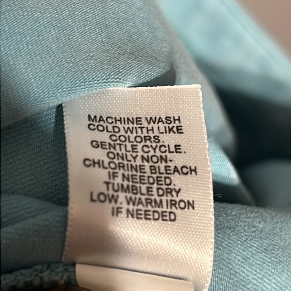 J. Jill Teal Perfect Pima Cotton Shirt Dress Small Scoop Neck 1/4 Sleeve Stretch - Picture 7 of 9